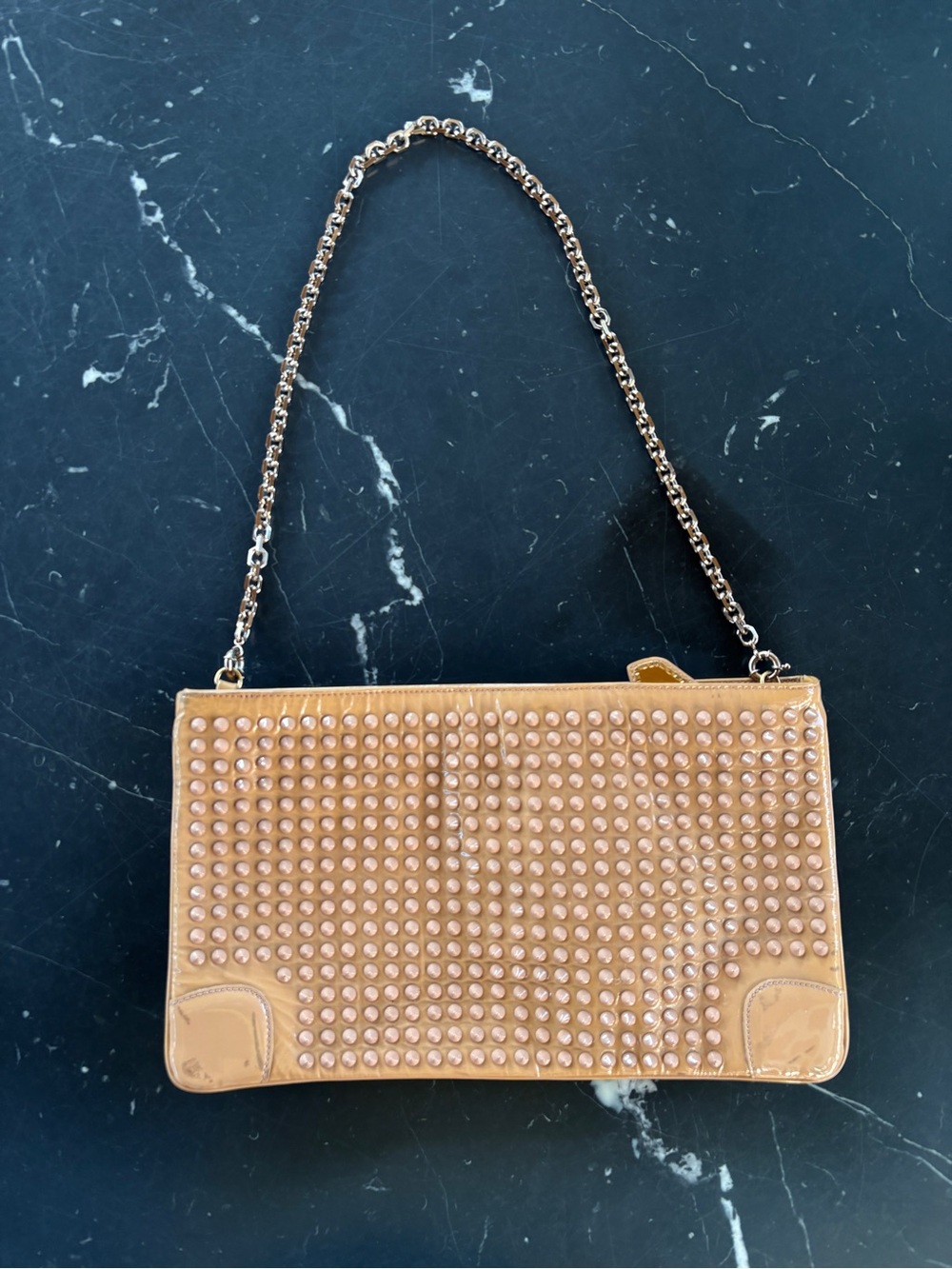 Christian Louboutin Loubiposh Spiked Clutch patent leather
